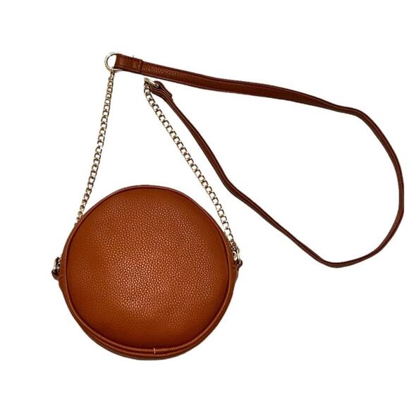 Olivia Miller Embroidered Patches Crossbody Bag Round Brown Floral Butterfly - Picture 5 of 12